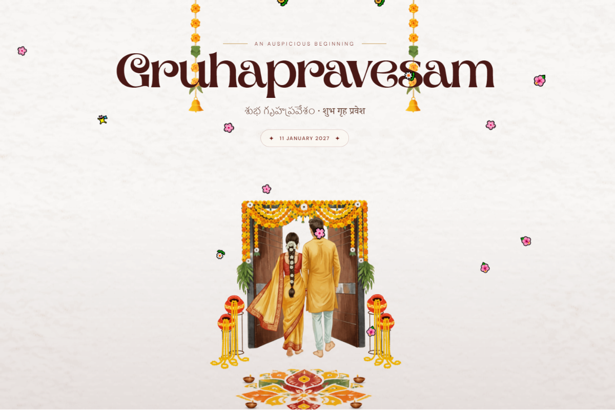 Digital Gruhapravesam invitation website preview