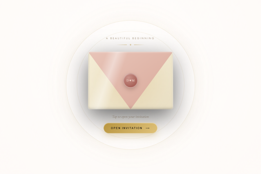 Digital wedding invitation website template 1 preview