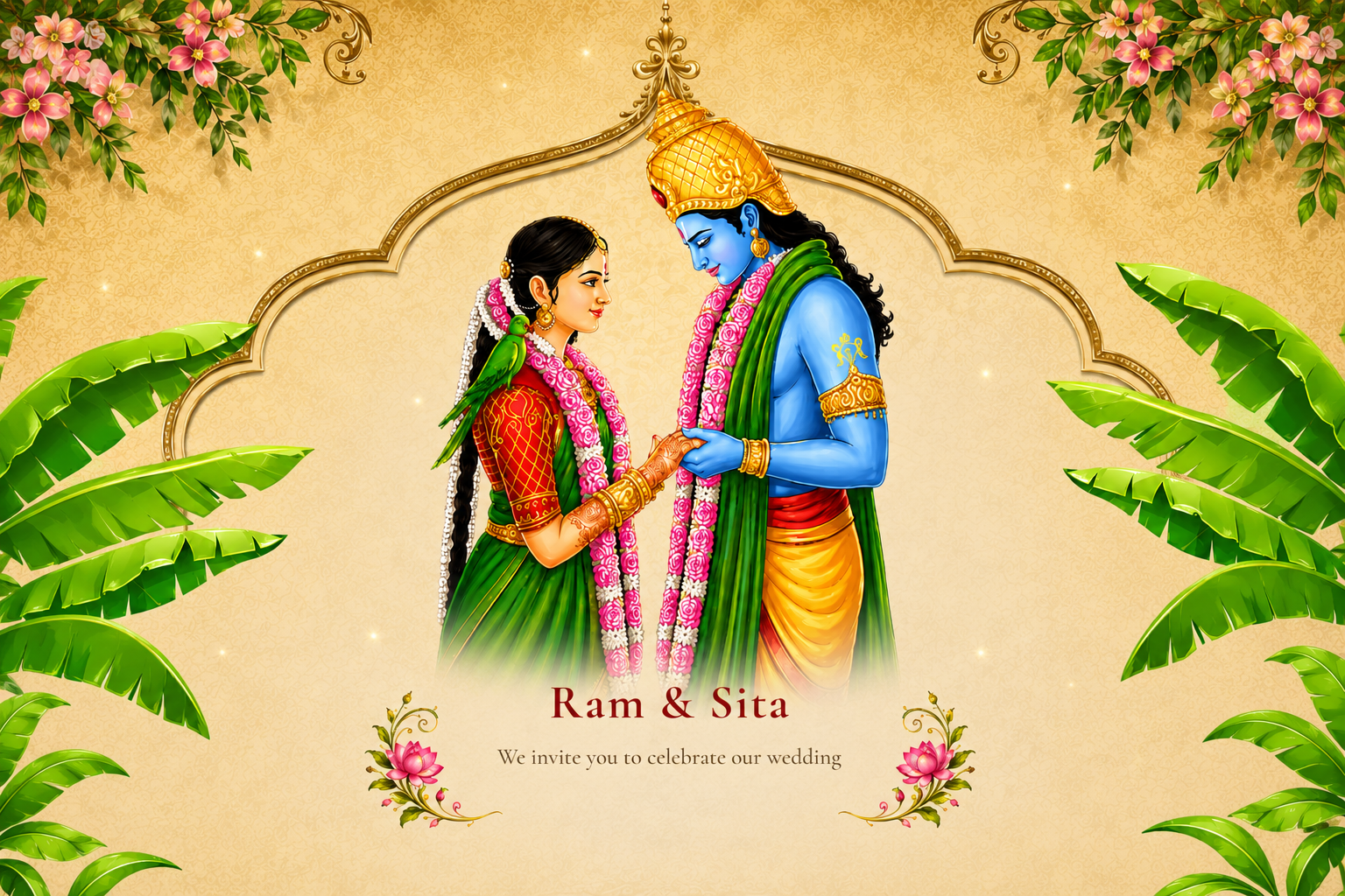 Digital wedding invitation website template 6 preview